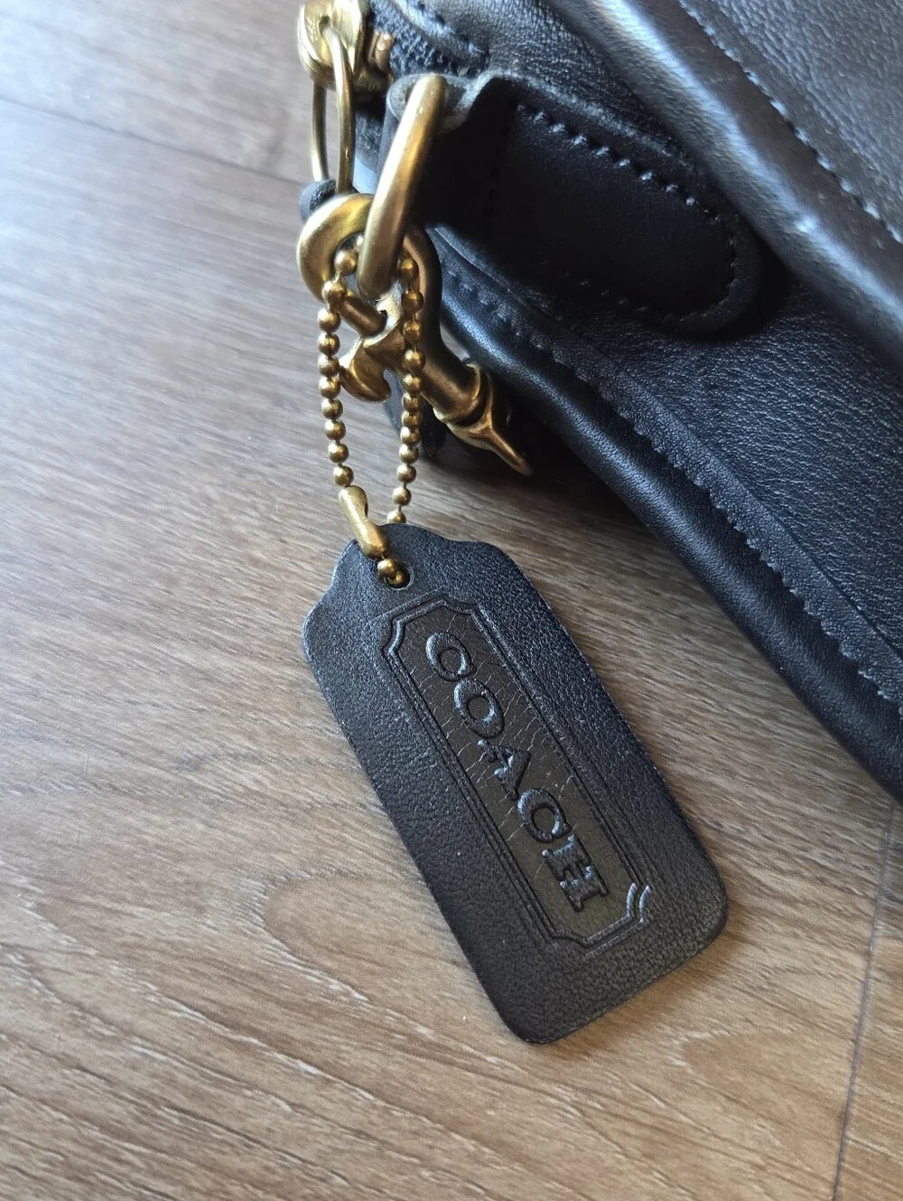 Vintage Coach Carnival Style 9925 Black Leather Bag Crossbody Purse w/Hang Tag